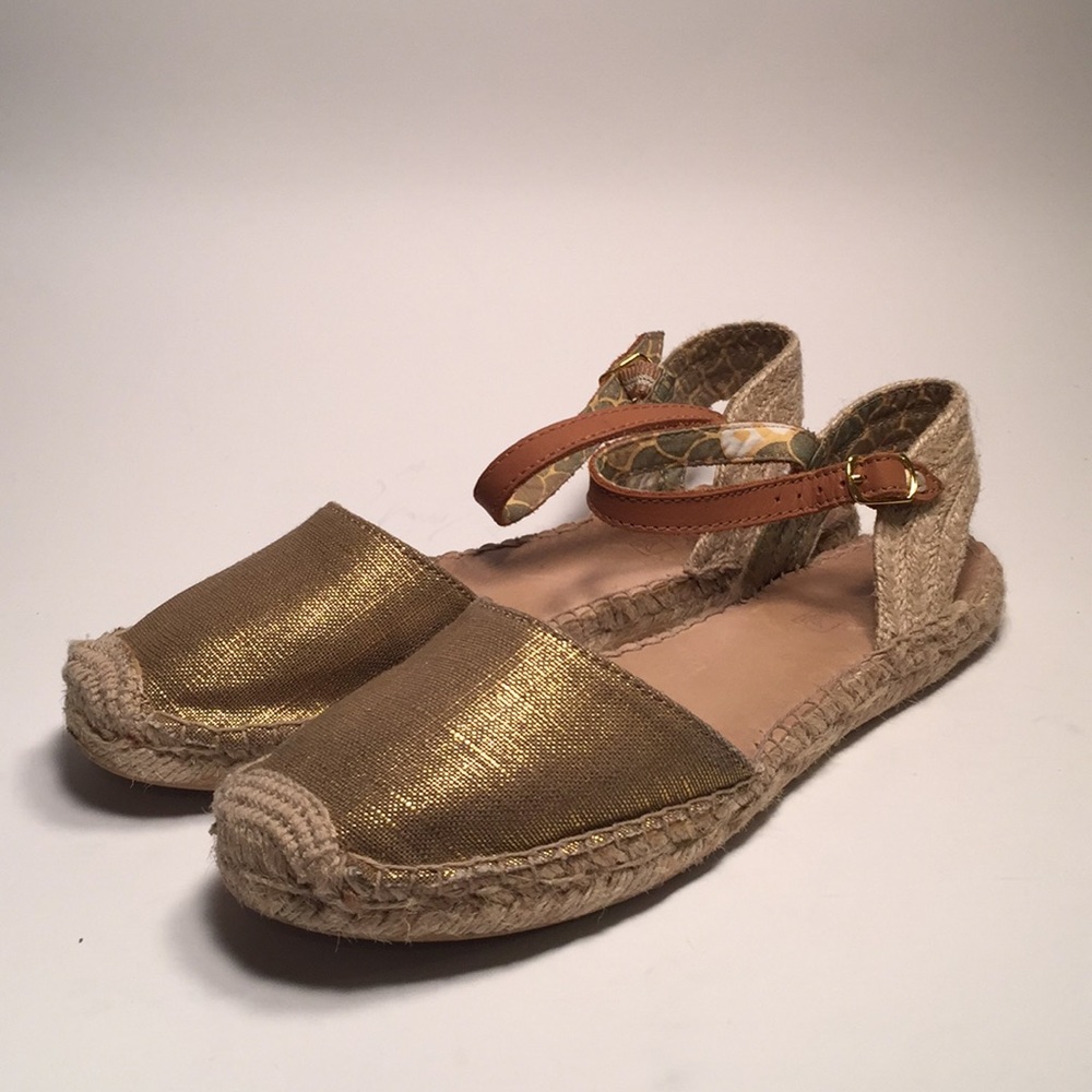 Sperry Espadrilles w Sparkle Linen Fabric Sz 8.5